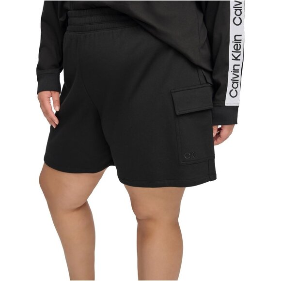 Calvin Klein Performance Womens Plus Pocket Cotton Shorts Black Size 1X - Picture 1 of 1